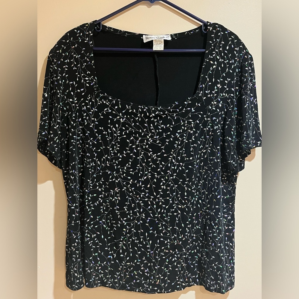 Vintage Black & Sparkly Top